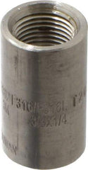 Merit Brass - 3/8 x 1/4" Grade 316/316L Stainless Steel Pipe Reducer Coupling - FNPT x FNPT End Connections, 3,000 psi - Apex Tool & Supply