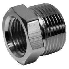 Merit Brass - 1-1/4 x 1/8" Grade 316/316L Stainless Steel Pipe Hex Bushing - MNPT x FNPT End Connections, 3,000 psi - Apex Tool & Supply