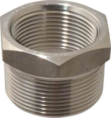 Merit Brass - 1-1/2" Grade 316/316L Stainless Steel Pipe Hex Bushing - MNPT x FNPT End Connections, 3,000 psi - Apex Tool & Supply
