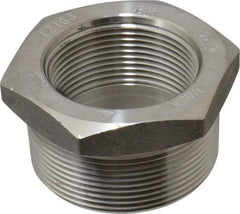 Merit Brass - 2" Grade 316/316L Stainless Steel Pipe Hex Bushing - MNPT x FNPT End Connections, 3,000 psi - Apex Tool & Supply