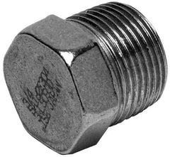 Merit Brass - 2-1/2" Grade 304 Stainless Steel Pipe Hex Head Plug - MNPT End Connections, 150 psi - Apex Tool & Supply
