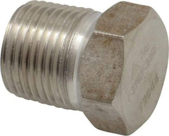Merit Brass - 3/8" Grade 316/316L Stainless Steel Pipe Hex Head Plug - MNPT End Connections, 3,000 psi - Apex Tool & Supply
