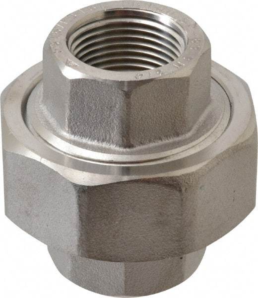 Value Collection - 3/4" Grade 316/316L Stainless Steel Pipe Union - FNPT x FNPT End Connections, 3,000 psi - Apex Tool & Supply