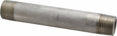 Merit Brass - Schedule 80, 3/4" Pipe x 6" Long, Grade 316/316L Stainless Steel Pipe Nipple - Seamless & Threaded - Apex Tool & Supply