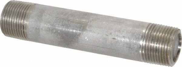 Merit Brass - Schedule 80, 1" Pipe x 6" Long, Grade 316/316L Stainless Steel Pipe Nipple - Seamless & Threaded - Apex Tool & Supply