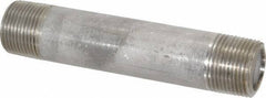 Merit Brass - Schedule 80, 1" Pipe x 6" Long, Grade 316/316L Stainless Steel Pipe Nipple - Seamless & Threaded - Apex Tool & Supply