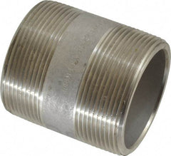 Merit Brass - Schedule 80, 2" Pipe x 2-1/2" Long, Grade 316/316L Stainless Steel Pipe Nipple - Seamless & Threaded - Apex Tool & Supply