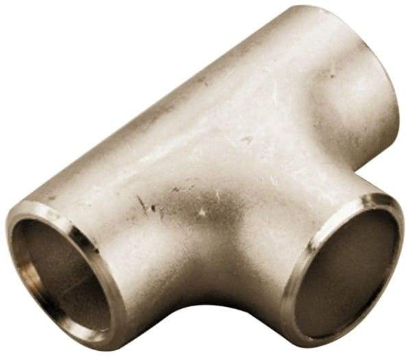 Merit Brass - 3" Grade 316L Stainless Steel Pipe Tee - Butt Weld x Butt Weld x Butt Weld End Connections - Apex Tool & Supply