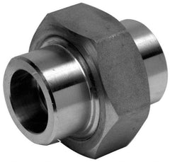 Merit Brass - 1/8" Grade 304 Stainless Steel Pipe Union - Socket Weld x Socket Weld End Connections, 3,000 psi - Apex Tool & Supply