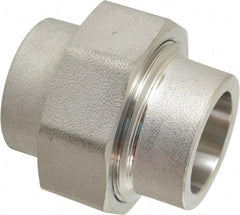 Merit Brass - 1" Grade 316 Stainless Steel Pipe Union - Socket Weld x Socket Weld End Connections, 3,000 psi - Apex Tool & Supply