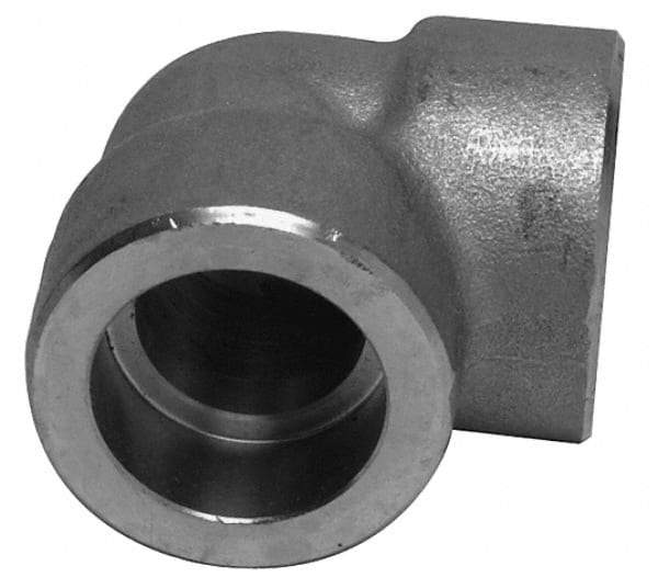 Merit Brass - 1-1/4" Grade 304 Stainless Steel Pipe 90° Elbow - Socket Weld x Socket Weld End Connections, 3,000 psi - Apex Tool & Supply