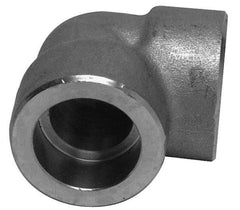 Merit Brass - 1-1/4" Grade 304 Stainless Steel Pipe 90° Elbow - Socket Weld x Socket Weld End Connections, 3,000 psi - Apex Tool & Supply