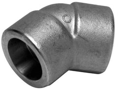 Merit Brass - 1/2" Grade 316 Stainless Steel Pipe 45° Elbow - Socket Weld x Socket Weld End Connections, 150 psi - Apex Tool & Supply