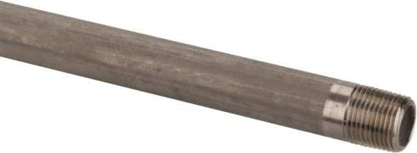 Merit Brass - Schedule 40, 3/8" Pipe x 36" Long, Grade 304/304L Stainless Steel Pipe Nipple - Welded & Threaded - Apex Tool & Supply