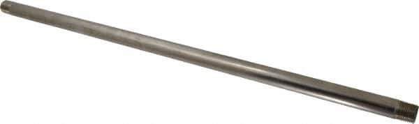 Merit Brass - Schedule 40, 1/2" Pipe x 24" Long, Grade 316/316L Stainless Steel Pipe Nipple - Welded & Threaded - Apex Tool & Supply