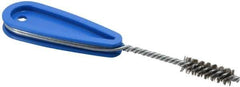 Schaefer Brush - 7/16 Inch Actual Brush Diameter, Stainless Steel, Refrigeration, Hand Fitting and Cleaning Brush - 3/8 Refrigeration Outside Diameter, Solid Plastic Hand Fitting Handle with Hole - Apex Tool & Supply