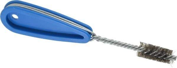 Schaefer Brush - 9/16 Inch Actual Brush Diameter, Stainless Steel, Refrigeration, Hand Fitting and Cleaning Brush - 1/2 Refrigeration Outside Diameter, Solid Plastic Hand Fitting Handle with Hole - Apex Tool & Supply