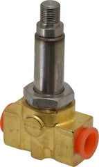 Parker - 1/4" Port, Brass Solenoid Valve - Closed, PCTFE Seal - Apex Tool & Supply