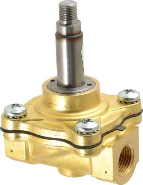 Parker - 3/8" Port, Brass Solenoid Valve - Closed, NBR Seal - Apex Tool & Supply
