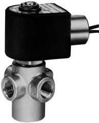 Parker - 1/4" Port, Stainless Steel Solenoid Valve - Closed, NBR Seal - Apex Tool & Supply