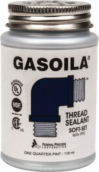 Federal Process - 1/4 Pt Brush Top Can Blue/Green Easy Seal Applicator with Gasoila Soft-Set - 600°F Max Working Temp - Apex Tool & Supply