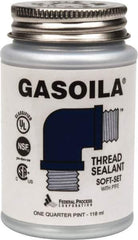 Federal Process - 1/4 Pt Brush Top Can Blue/Green Easy Seal Applicator with Gasoila Soft-Set - 600°F Max Working Temp - Apex Tool & Supply