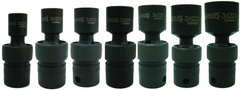 7 Piece - 3/8" Drive - Universal 6 Point Impact Socket Set on Clip Rail SAE - Apex Tool & Supply