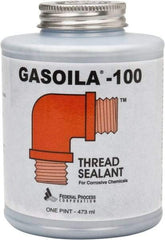 Federal Process - 1 Pt Brush Top Can Black Federal Gasoila-100 Thread Sealant - 450°F Max Working Temp - Apex Tool & Supply