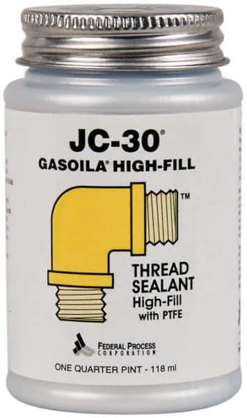 Federal Process - 1/4 Pt Brush Top Can Oyster White Federal JC-30 Thread Sealant with PTFE - 500°F Max Working Temp - Apex Tool & Supply