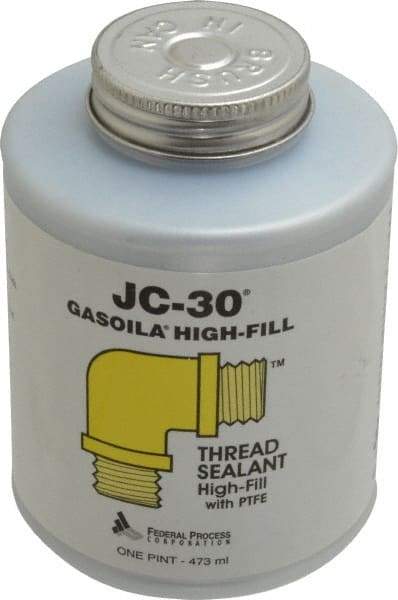 Federal Process - 1 Pt Brush Top Can Oyster White Federal JC-30 Thread Sealant with PTFE - 500°F Max Working Temp - Apex Tool & Supply