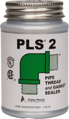 Federal Process - 1/4 Pt Brush Top Can Gray Federal PLS-2 Premium Thread & Gasket Sealant - 600°F Max Working Temp - Apex Tool & Supply