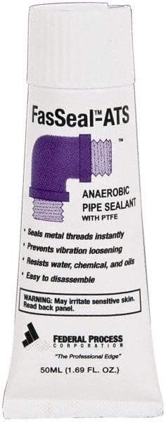 Federal Process - 50 mL Tube White FasSeal-ATS Anaerobic Thread Sealant with PTFE - 375°F Max Working Temp - Apex Tool & Supply