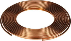 Mueller Industries - 100' Long, 1/2" OD x 3/8" ID, Copper Seamless Tube - 0.049" Wall Thickness, 0.269 Ft/Lb - Apex Tool & Supply