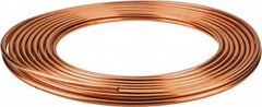 Mueller Industries - 50' Long, 1/4" OD x 0.19" ID, Copper Seamless Tube - 0.03" Wall Thickness - Apex Tool & Supply