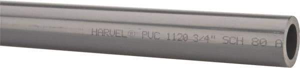 Made in USA - 3/4" Pipe, 60" Long PVC Unthreaded Plastic Pipe Nipple - 690 Max psi, 0.724" ID x 1.05" OD, Schedule 80, Gray - Apex Tool & Supply