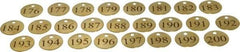 Value Collection - 1-1/4" High x 1-1/4" Long, 176 to 200, English Safety & Facility Numbered Tag - 1 Side, Brass - Apex Tool & Supply
