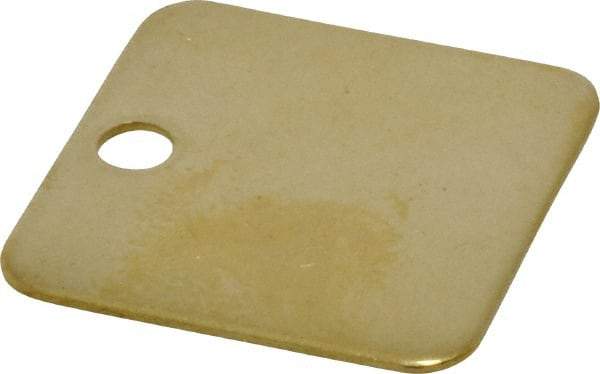 C.H. Hanson - 1-1/4 Inch Diameter, Square, Brass Blank Metal Tag - Blank, 50 Pieces - Apex Tool & Supply