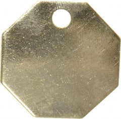 C.H. Hanson - 1-1/4 Inch Diameter, Octagonal, Brass Blank Metal Tag - Blank, 50 Pieces - Apex Tool & Supply