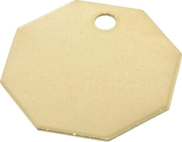C.H. Hanson - 1-1/2 Inch Diameter, Octagonal, Brass Blank Metal Tag - Blank, 25 Pieces - Apex Tool & Supply