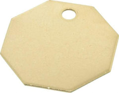 C.H. Hanson - 1-1/2 Inch Diameter, Octagonal, Brass Blank Metal Tag - Blank, 25 Pieces - Apex Tool & Supply