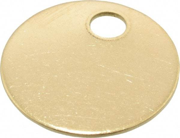 C.H. Hanson - 1 Inch Diameter, Round, Brass Blank Metal Tag - Blank, 50 Pieces - Apex Tool & Supply