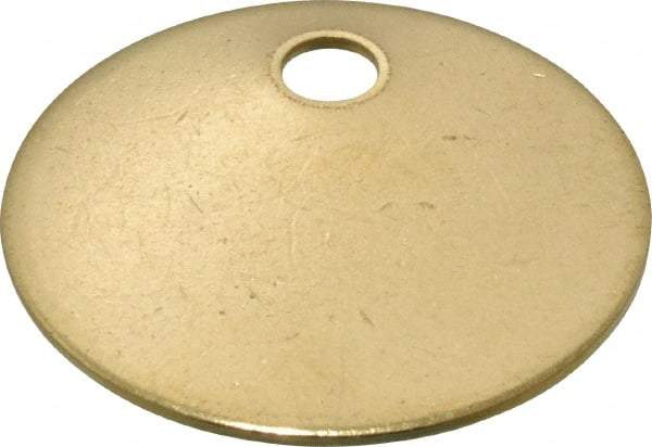 C.H. Hanson - 1-1/4 Inch Diameter, Round, Brass Blank Metal Tag - Blank, 50 Pieces - Apex Tool & Supply