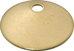 C.H. Hanson - 1-1/4 Inch Diameter, Round, Brass Blank Metal Tag - Blank, 50 Pieces - Apex Tool & Supply