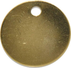 C.H. Hanson - 1-3/8 Inch Diameter, Round, Brass Blank Metal Tag - Blank, 50 Pieces - Apex Tool & Supply