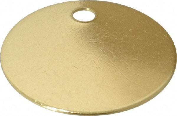 C.H. Hanson - 1-1/2 Inch Diameter, Round, Brass Blank Metal Tag - Blank, 25 Pieces - Apex Tool & Supply