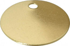 C.H. Hanson - 1-1/2 Inch Diameter, Round, Brass Blank Metal Tag - Blank, 25 Pieces - Apex Tool & Supply