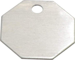 C.H. Hanson - 1-1/4 Inch Diameter, Octagonal, Aluminum Blank Metal Tag - Blank, 50 Pieces - Apex Tool & Supply