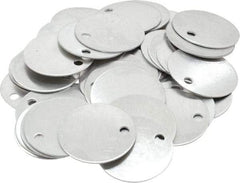 C.H. Hanson - 1-1/2 Inch Diameter, Round, Aluminum Blank Metal Tag - Blank, 50 Pieces - Apex Tool & Supply