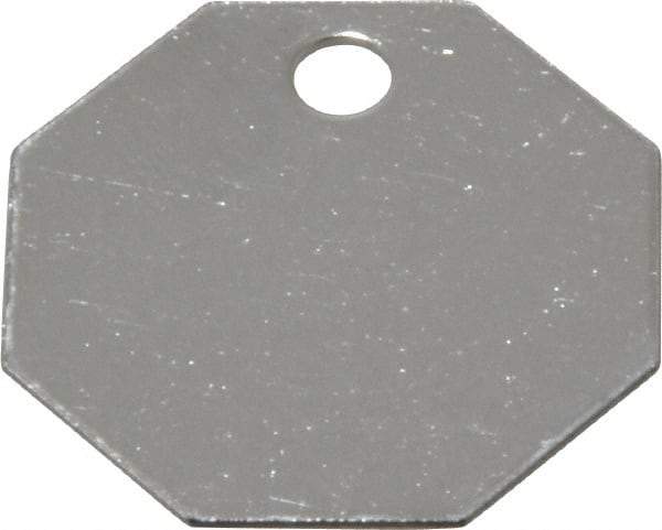 C.H. Hanson - 1-1/4 Inch Diameter, Octagonal, Stainless Steel Blank Metal Tag - Blank, 25 Pieces - Apex Tool & Supply