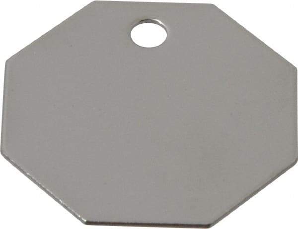 C.H. Hanson - 1-1/2 Inch Diameter, Octagonal, Stainless Steel Blank Metal Tag - Blank, 25 Pieces - Apex Tool & Supply